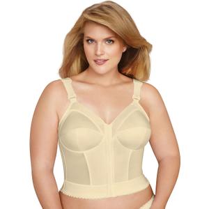 Exquisite Form 5107530 FULLY Slimming Wireless Back & Posture Support Longline Bra with Front Closure (34B, Beige)