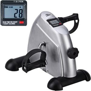 Mini Exercise Bike, Uten Under Desk Bike Pedal Exerciser, Peddler Exerciser (15.95''D  13.78''W  12.05''H, Silver)