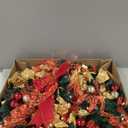 6FT Prelit Pull Up Artificial Christmas Tree with Lights, Decorations, Remote - Red, Gold Ornaments, Bows, Ribbons