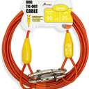 Petest 25ft Tie-Out Cable with Crimp Cover for Large Dogs Up to 90 Pounds (Yellow & Orange)