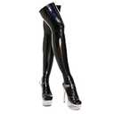 Amazon.com: KLVEU Black Leather Thigh High Stockings Shiny PU Elastic Shaping Leather Socks Over Knee (XL): Clothing, Shoes & Jewelry