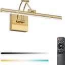 Tipace Hardwired Gold Picture Lights for Paintings - 15.7 inch 3CCT Dimmable Modern Gallery Light with Remote Control Led Wall Art Lighting Display Artwork
