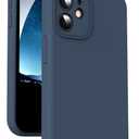 Supdeal Liquid Silicone Case for iPhone 12, [Camera Protection] [Anti Fingerprint] [Wireless Charging] 4 Layer Phone Case Protective Cover, Built-in Microfiber Case Cover, 6.1", Dark Blue