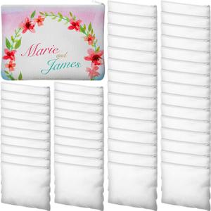 Frienda 50 Pcs Sublimation Blank Canvas Makeup Bags Bulk DIY Heat Transfer Canvas Pen Case Pencil Cosmetic Makeup Bags Clear Sublimation Blank Pouch with Zipper (9 x 6.89 Inch, White)