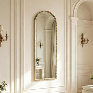 Arched Full Length Mirror,16x47" Gold Dressing Floor Long Full Body Mirror