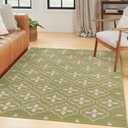 Nourison Home Nourison Essentials Green Ivory 4' x 6' Area Rug - Easy Clean, Non Shedding, Bed Room, Living Room, Dining Room, Kitchen (4' x 6')
