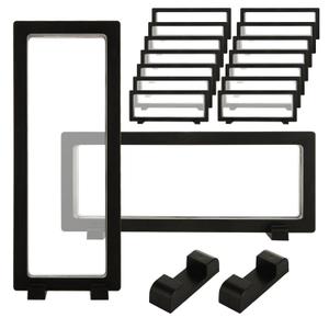15 Pack Floating Display Case - 9 x 3.54 Inch Coin Display Case - Black Challenge Coin Display for Securing Medallions, Fossils, Stamps, Insect, Arrowhead, Guitar Pick, AA Medallion, Picture