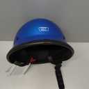 Beanie Motorcycle Half Helmet, DOT Approved Ultra-Thin Comfortable Cruising Low Profile Skull Cap, German Style Novelty Small Helmet for Chopper Moped Scooter Motorbike Electric Blue
