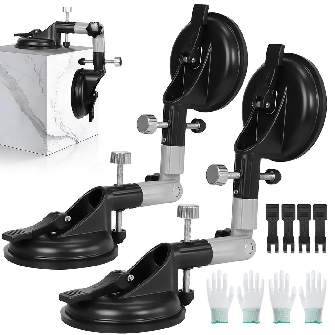 DEWINNER 2 PCS 90-270 Degree Adjustable Granite Seam Setter with 6 in Suction Cups Seam Joining and Leveling, Countertop Leveler Tools for Granite, Stone, Marble, Slab, Quartz