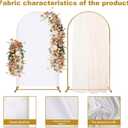 Metal Arch Backdrop Stand and Wedding Arch Cover Spandex - 7.2FT Metal Balloon Arch Stand and Arch Cover Backdrop Fabrict for Wedding Birthday Party Baby Shower Bridal Banquet Decoration, White