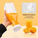 Set of 4 Plastic Carafe with Lid, 1 Liter Mimosa Bar Supplies, Large Square Base Juice Containers, Water Bottle, Milk Container, Clear Beverage Containers for Fridge - HAND WASH ONLY