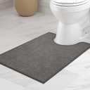 chakme Bathroom Rugs Mat U-Shaped 24x17, Ultra Thin Non Slip Bath Mat Small Quick Dry Absorbent Bath Mat for Bathroom Floor, (Grey, U-24"x17")