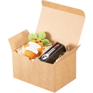 UnicoPak 32 Pack 6x4x3.5 Small Gift Boxes Bulk Kraft Brown Gift Boxes with Lids for Presents for Candle Mug Perfume Craft Ornaments Cookies Treats Favors