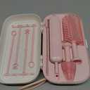 Electric Baby Bottle Brush Cleaner, Baby Travel Bottle Cleaner Kit- 2000mAh Rechargeable Silicone Brush, Drying Rack, Compact Storage Box, 360 Efficient Cleaning Bottle Brush for Home & On-The-Go (Pink)