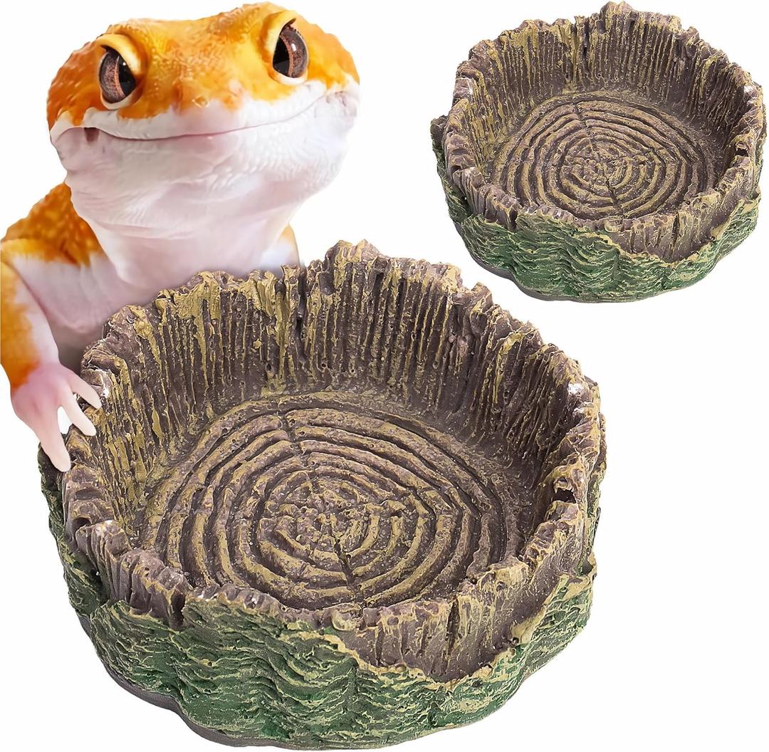 Reptile Water Dish Hermit Crab Food Bowl Small for Tank Feeding 2 Pack