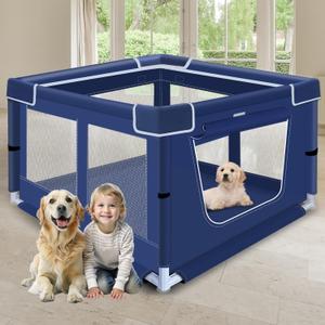 42 Inches Dog PlaypensPuppy Playpen with Gate for Puppies or Small Dogs, Dog Fence Pet Playpen for Indoor & Outdoor