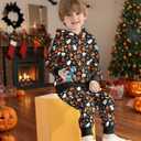 Toddler Boy Clothes 1-5T Boys Christmas Halloween Outfits Hoodies+Pants Toddlers Sweatsuits (18-24 Months, Print on Black)