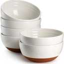 DOWAN 23 OZ Ceramic Bowls Set of 6 - Alabaster White Bowls with Distributed Specks - Perfect for Soup, Cereal, Oatmeal, Fruit, Rice - Dishwasher & Microwave Safe