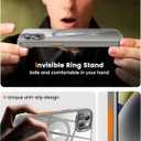 360 Rotatable Magnetic Stand for iPhone 13/14 Case Compatible with Mag-Safe 16FT Military Drop Protection, Anti-Scratch/Fingerprint iPhone 13/14 Phone Case(Clear-Grey)