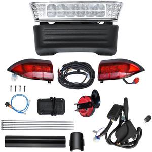 Golf Cart Deluxe Light for Club Car Precedent Electric 12V Street Legal Upgrade Headlight Taillight Kits for Precedent LED Light 2004 up with Turn Signals Hazard Light Switch Horn Brake Pad