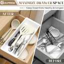 2 Pack Deep Drawer Organizer Bins, Sliding Drawer Organizer Bin Expandable and Adjustable Tray for Kitchen Utensils, BBQ Tools, Towels, Durable Plastic Sliding for Easy Storage(17.4-27.6")