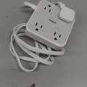 Surge Protector Power Strip, TESSAN 5 ft Extension Cord Flat Plug with 4 Widely Outlets, Indoor Desk Charging Station with Surge Protection for Home, Office Supplies, Dorm Room Essentials
