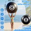 8 Ball Decor 40 Inch Giant Beach Balls Inflatable Pool Balls for Swimming and Outdoor Fun, Large 8 Ball Decorations for Beach Party Games and Summer Beachball Party Supplies(2 Pack)