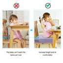 Toddler Booster Seat for Dining Table, PU Washable Double Safe Straps Non-Slip Bottom Booster Seat Cushion, Strong Support Portable Travel Booster Seat for Chair (Purple)