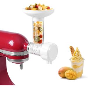 Fruit Ice Cream Maker Compatible with KitchenAid Stand Mixer For Healthy Dairy-Free Fruit Ice Cream, Desserts And Soft Ice Cream Yoghurts, Ice Cream Maker - Dishwasher Safe