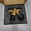 RVGUARD RV Water Pressure Regulator Valve, Brass Lead-Free Adjustable Water Pressure Reducer with Gauge and Inlet Screen Filter for RV Camper Travel Trailer