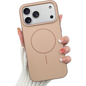 OOK Magnetic for iPhone 17 Pro Max Case, Compatible with MagSafe Silicone Camera Lens Protection Shockproof Protective Slim Phone Case for 6.9inch, Gold