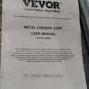 VEVOR Large Metal Chicken Coop with Run, Walk in Chicken Run for Yard with Waterproof Cover, 6.5 x 9.8 x 6.5 ft, Spire Roof Large Poultry Cage for Hen House, Duck Coop and Rabbit Run