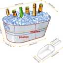 4 Gallon Ice Buckets for Parties, IKAYAS Galvanized Metal Ice Bucket Ice Tub with Scoop for Cocktail Bar Mimosa Bar Supplies, Large Champagne Bucket Beer Bucket Metal Tub (2 Pack)