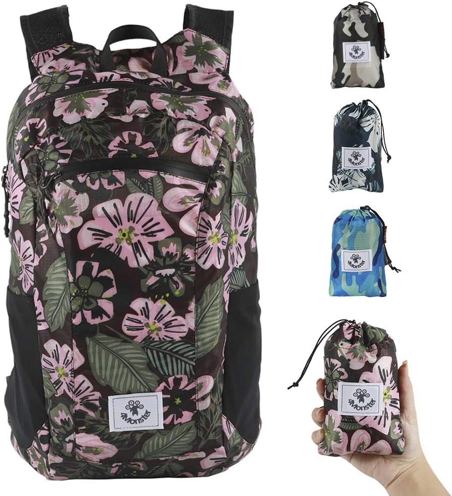 4Monster Hiking Daypack,Water Resistant Lightweight Packable Backpack for Travel Camping Outdoor