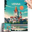 Plastic Jigsaw Puzzles for Adults 1200 Pieces Studio Inception - World Travel - Vienna Most Satisfying Table Games and Gifts No Puzzle Mat Required [H3503]