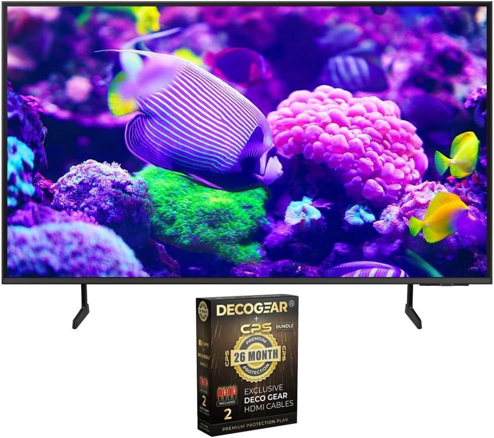 Samsung DU7200 43 Inch Crystal 4K UHD Smart TV Bundle with Deco Gear 2X 4K HDMI 2.0 Cable w/Copper Conductors & CPS Exclusive 26 Month Protection Pack (BEACH-CPS-26500)