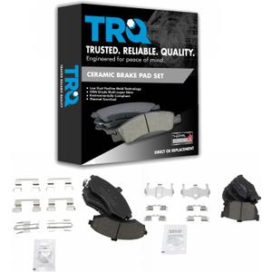 TRQ Front and Rear Brake Pad Set Ceramic Compatible with 2002-2005 Hyundai Elantra (BFA20280)