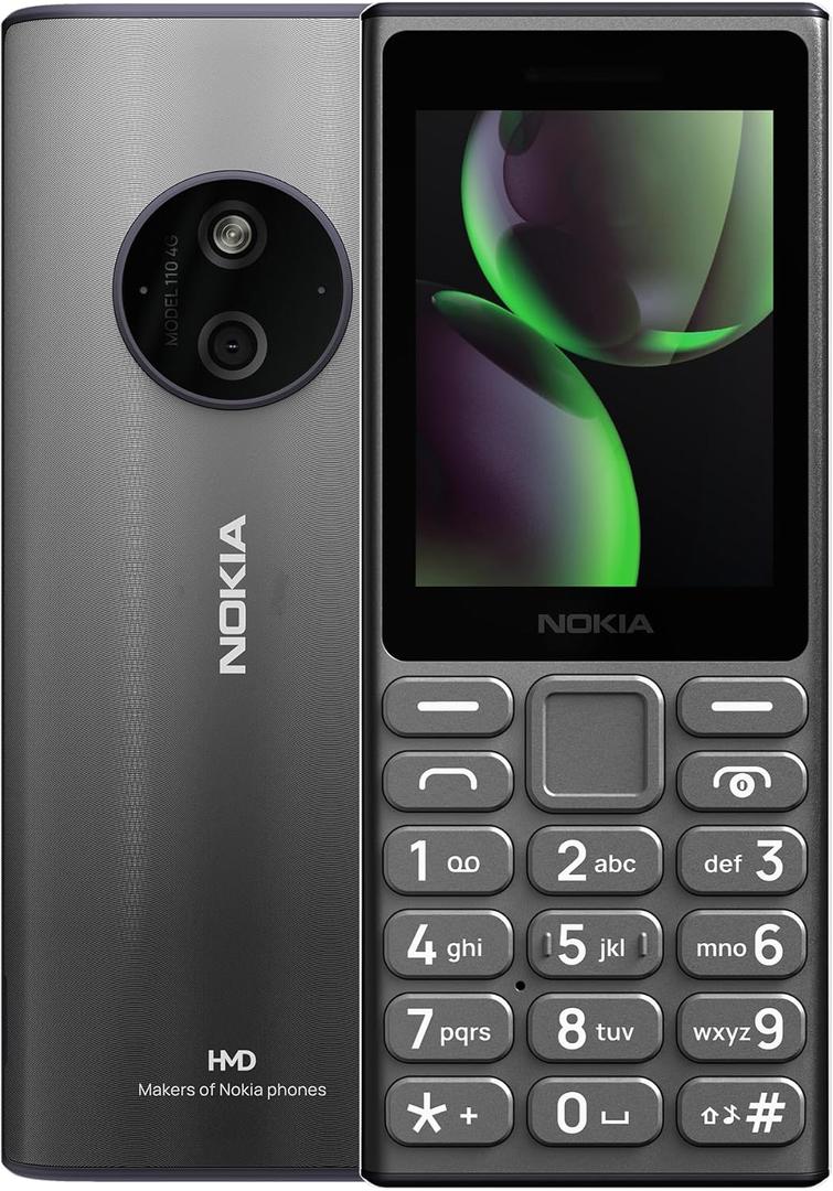 Nokia 110 4G (2024) | Dual SIM | GSM Unlocked Mobile Phone | Volte | Titanium | International Version | Not AT&T/Cricket/Verizon Compatible
