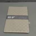 Compatible with MacBook Air 13 Inch 2022 2021-2018 M1 A2337 A2179 A1932, Checkered Textured Cream Leather Hard Shell Case Logo Cutout & Keyboard Cover for Mac Air 13, Beige