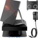 Hon&Guan Solar Attic Fan with Thermostat, 40 Watt Solar Roof Vent Fan, 12", 2000 CFM, Cools up to 2500 Sq.Ft, 2 Modes