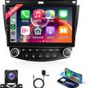 2+64G Android Car Radio Stereo for Honda Accord 2003 2004 2005 2006 2007 Wireless Carplay Android Auto, 10.1'' Touchscreen Head Unit with Bluetooth GPS WiFi Mirror Link FM/RDS Hi-Fi Backup Camera SWC