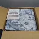 Kokia Washable Area Rugs 8x10 Living Room Boho Non Slip Thin Carpet Stain Resistant Vintage Blue Printed Oriental Foldable Distressed Rug for Bedroom Kitchen Indoor House