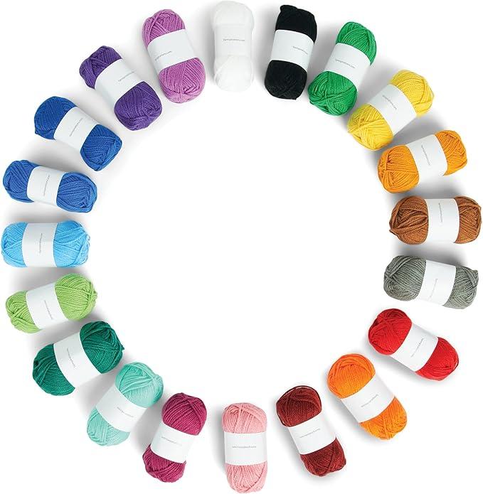 Piccassio Crochet Kit  20 Assorted Acrylic Yarn 