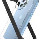 Compatible with iPhone 13 Pro Bumper Case 6.1 inch, [Raised Edge Protection][Anti-Silp][Anti-Fingerprint] Soft Slim Protective Frame Bumper Cover Case Come with Hard PC Backplate (Black)
