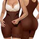 SHAPELLX Tummy Control Shapewear for Women Postpartum Full Body Shaper Butt Lifter Compression Garment Fajas Colombianas (Large, A2-brown)