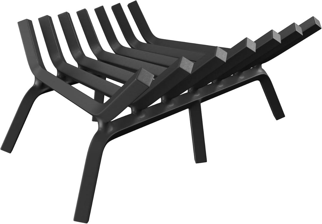 Fireplace Grate 21 Inch, Fireplace Grates Heavy Duty Cast Iron Solid Steel 7 Bars Fire Pit Grate with 6 Support Legs, Fireplace Log Grate Outdoor Indoor Wrought Iron Wood Burning Rack