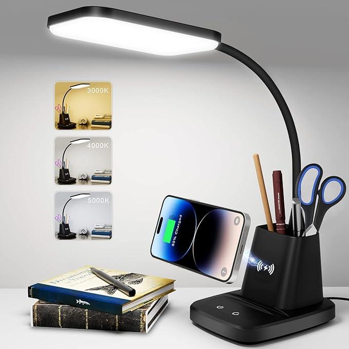 Desk Lamp With Wireless Charger Power 8W Voltage 5V/3A, 360 Flexible Lamp, Black