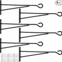 Eyrosa 8" Hanging Plant Hooks (6 Pack), Rust-Proof Metal Wall Brackets for Vertical Garden, Sturdy Plant Hangers for Outdoor Fence, Bird Feeders, Lanterns & Wind Chimes, Black Minimalist Decor