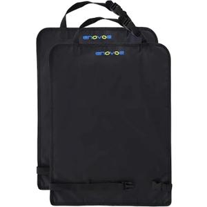 Enovoe Kick Mats Protector for Child - 2 Pack - Premium Quality Car Seat Back Cover Offers Waterproof Protection of Your Upholstery from Mud and Scratches - Seat Back Kick Protector for Kids (Black)