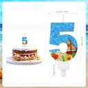 2 x Birthday Number Candle, Beach Theme Birthday Party Candle Sailing Boat Birthday Party Decoration Paraffin Blue Sea Number Candles for Cake Topper for Wedding Summer Party (Number 5)